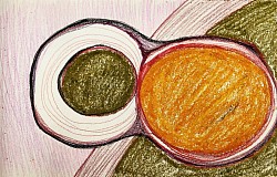 pastelli ad olio su carta forme astratte organiche Cristina Pavesi